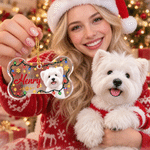 Personalised Christmas String Light Bone Shape Acrylic Ornament with Photo and Name Christmas Tree Decor Holiday Gift for Pet Owners 5