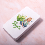 Personalized Birth Flower Butterfly 3D-Effect Artwork Cartoon Character Photo Makeup Brush Set with Name and LED Mirror Birthday Gift for Women 7