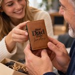 Personalised Best Dad Ever PU Leather Pop Up Wallet with Text and RFID Card Holder Christmas Birthday Gift for Dad 5
