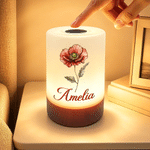 Personalized Birth Flower Dimmable Touch Control LED Night Light with Name Bedroom Decor Birthday Gift for Mother Friend 1