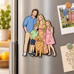 Personalised Cute Cartoon Portrait Photo Fridge Magnet Birthday Christmas Gift for Friend Family Couple 3