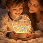 Veilleuse LED en acrylique personnalisée, style « Pearl », avec fleur de naissance, prénom et socle en bois – Décoration d'intérieur, cadeau de Noël pour femme 4