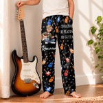 Personalised Guitar Theme Musical Note Cartoon Photo Character Soft Drawstring Pyjama Pants with Name Daily Wear Birthday Gift for Guitarist 2