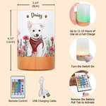 Personalised Hand-Drawn Style Birth Flower Dimmable Touch Night Light with Name and Photo Daily Use Birthday Gift for Pet Lover Friend Woman 10