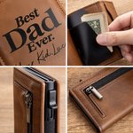 Personalised Best Dad Ever PU Leather Pop Up Wallet with Text and RFID Card Holder Christmas Birthday Gift for Dad 6