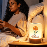 Personalized Birth Flower Dimmable Touch Control LED Night Light with Name Bedroom Decor Birthday Gift for Mother Friend 4
