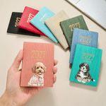 Personalised Watercolor Style Pet Photo Mini 2027 Planner Journal Notebook with Name and Weekly Monthly Planner Pages Christmas Gift for Pet Owner 2