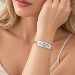 Personalized Medical Alert ID Bracelet with Engraved Medical Info Birthday Gift for Woman Diabetic Allergy Epilepsy Patient 6