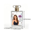 Personalised Birth Flower Cartoon Photo Character Refillable Glass Perfume Bottle with Name Daily Use Bridesmaid Proposal Birthday Gift for Woman 8