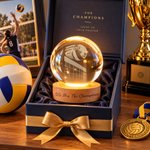 Personalized Soccer Baseball Pattern Soft Glow Crystal Ball LED Night Light with Name and Wooden Base Daily Use Sporting Event Gift for Sports Lovers 2