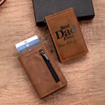 Personalised Best Dad Ever PU Leather Pop Up Wallet with Text and RFID Card Holder Christmas Birthday Gift for Dad 4
