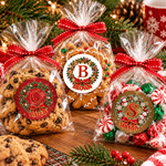 Personalized Christmas Wreath Initial Gift Labels Stickers with Name Holiday Christmas Gift for Family Kids 2