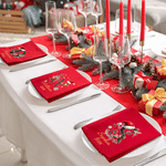 Servilleta personalizada con nombre e iniciales en 100% algodón reutilizable decoración de mesa regalo de Navidad para familia 3