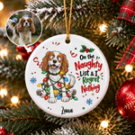 Personalized Cute Naughty Mischievous Pet Photo Ceramic Ornament with Name Pet Party Tree Decor Christmas Gift for Pet Owner 3
