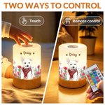 Personalised Hand-Drawn Style Birth Flower Dimmable Touch Night Light with Name and Photo Daily Use Birthday Gift for Pet Lover Friend Woman 7