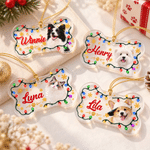 Personalised Christmas String Light Bone Shape Acrylic Ornament with Photo and Name Christmas Tree Decor Holiday Gift for Pet Owners 2