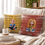 Personalised One More Chapter Reading Cartoon Character Cosy Cushion Cover with Name and Quote Home Decor Christmas Gift for Bookworms 6