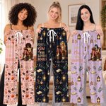 Personalized Bookish Girl Pattern Woman Pajama Pants with Name and Text Daily Wear Christmas Birthday Gift for Book Lover Girl 5