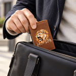 Personalized 3D-Effect Artwork Lion PU Leather RFID Blocking Pop Up Wallet with Name and Gift Box Business Trip Christmas Gift for Man 6