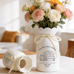 Personalised Simple Line Drawing Style House Photo Ceramic Vase with Title Text and Year  Housewarming Gift for Newlywed Couple Family 3