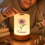 Personalized Birth Flower Dimmable Touch Control LED Night Light with Name Bedroom Decor Birthday Gift for Mother Friend 2