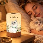 Personalised Hand-Drawn Style Birth Flower Dimmable Touch Night Light with Name and Photo Daily Use Birthday Gift for Pet Lover Friend Woman 2
