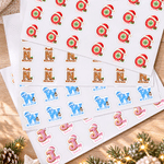 Personalised 3D-Effect Artwork Snowflake Santa Hat Christmas Initial Stickers with Name Christmas Gift for Kids Family 6