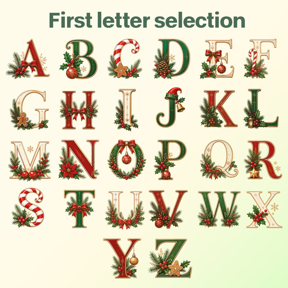 Personalized Christmas Theme Initial 100% Cotton Napkin with Name Table Decor Christmas Gift for Family Friends 8