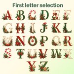 Personalized Christmas Theme Initial 100% Cotton Napkin with Name Table Decor Christmas Gift for Family Friends 8
