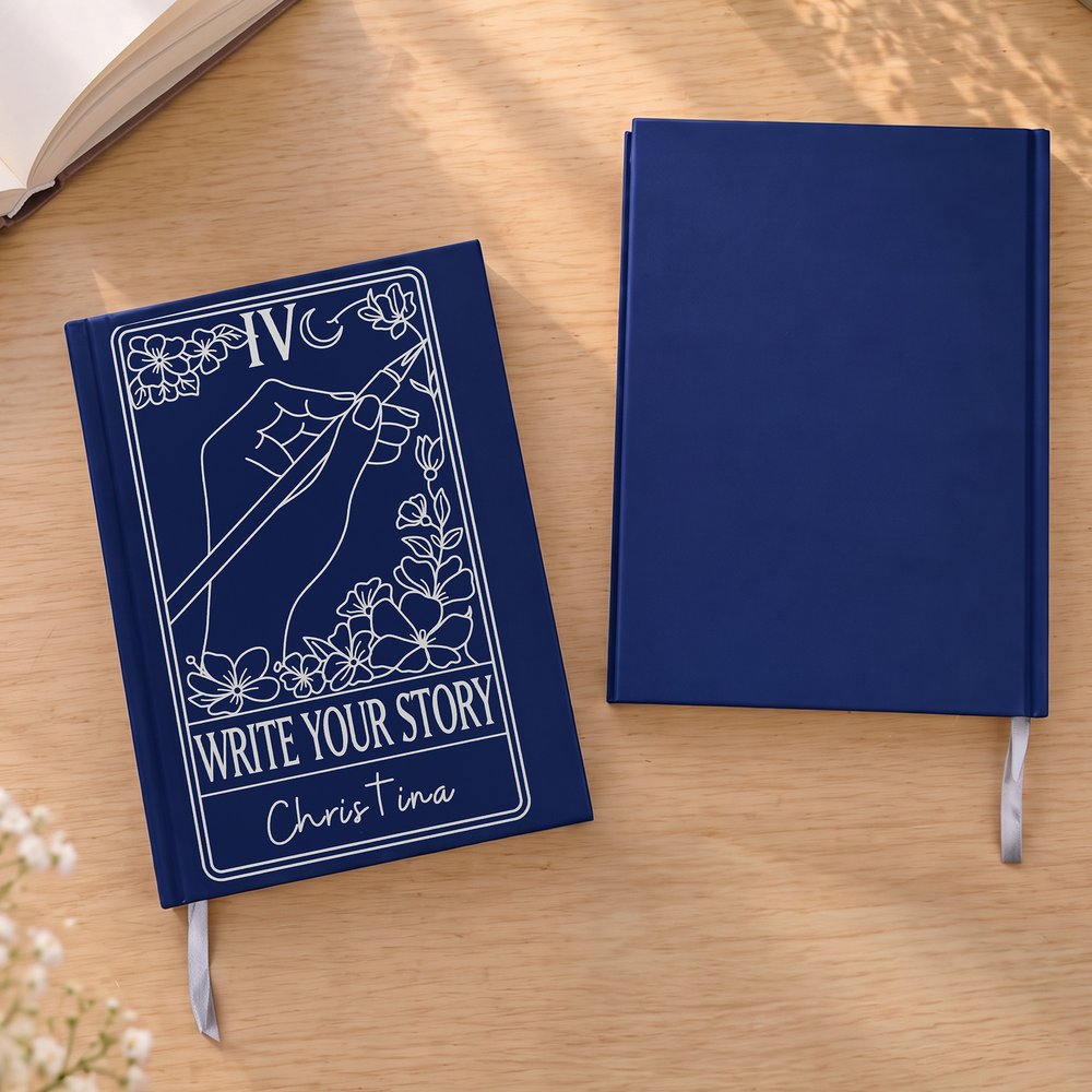 Personalised Tarot Writer Card Journal Notebook with Name and Text Daily Use Birthday Gift for Writer Book Lover 4