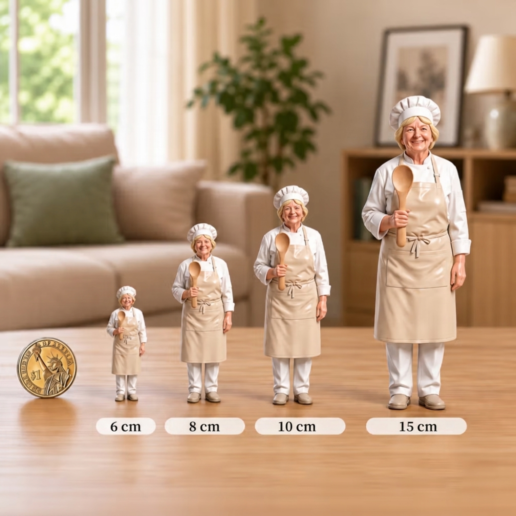 Comparaci&oacute;n de tama&ntilde;os que muestra figuras de 6 cm, 8 cm, 10 cm y 15 cm.