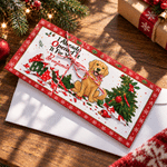 Personalized I Already Opened It For You Christmas Pet Photo Money Holder Card Wallet with Name and Envelope Christmas Party Gift for Family Kids 3