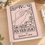Personalised Tarot Writer Card Journal Notebook with Name and Text Daily Use Birthday Gift for Writer Book Lover 1