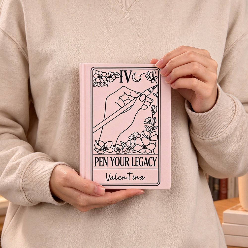 Personalised Tarot Writer Card Journal Notebook with Name and Text Daily Use Birthday Gift for Writer Book Lover 7