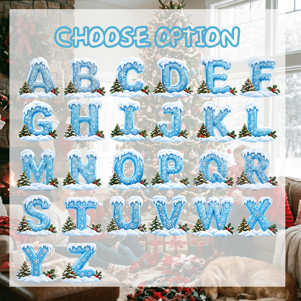 Personalised Cute Snowman Christmas Style Initial Stickers with Name Gift Decor Christmas Gift for Kids 6