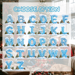 Personalised Cute Snowman Christmas Style Initial Stickers with Name Gift Decor Christmas Gift for Kids 6
