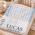 Personalized You Are Fearfully and Wonderfully Made Soft Throw Blanket with Name and Family Name Baby Shower Baptism Gift for New Baby Christian 6