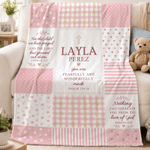 Personalized You Are Fearfully and Wonderfully Made Soft Throw Blanket with Name and Family Name Baby Shower Baptism Gift for New Baby Christian 2