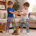 Personalized Graffiti Pet Portrait Elastic Pajama Pants with Photo and Name Birthday Christmas Gift for Pet Owners Graffiti Lovers 4