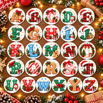 Personalised Christmas Theme Initial Waterproof Stickers with Name Gift Decor Christmas Gift for Kids Family Friends 7