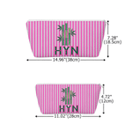 Personalized Imitation Embroidery Style Mahjong Theme Striped Zipper Pouch with Initials Mahjong Game Night Birthday Gift for Mahjong Enthusiast 8