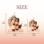 Personalised 3D-Effect Artwork Gran Kid Cartoon Figure Crescent Moon Acrylic Ornament with Name Christmas Gift for Gran Child Family 10