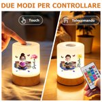 Luce notturna personalizzata, a led dimmerabile touch con telecomando, lettrice, fiore di nascita e nome - Regalo di compleanno per amanti di libri 6