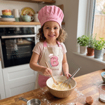 Personalised Baking Themed Whisk Initial Adjustable Apron Chef Hat Storage Bag Set with Name Christmas Holiday Party Gift for Boys Girls 2