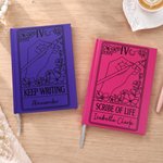 Personalised Tarot Writer Card Journal Notebook with Name and Text Daily Use Birthday Gift for Writer Book Lover 3