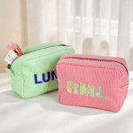 Personalised Multicolour Monogram Shadow Striped Makeup Bag with Embroidered Name Wedding Party Christmas Gift for Bridesmaid Friend 3