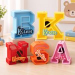 Personalized Creative 3D-Printed Initial Shape Piggy Bank Money Box with Name Christmas Birthday Gift for Kids 3
