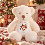 Personalised 3D-Style Art Christmas Character Photo Sheep Bunny Bear Fantasy Unicorn Plush Toy with Initial and Name Christmas Gift for Boys Girls 2