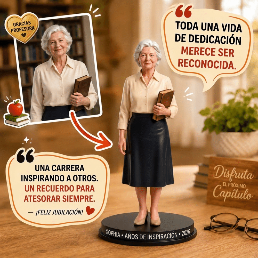 Figura 3D personalizada con foto de profesiones y nombre - Regalo de jubilación, agradecimiento y cumpleaños para profesores, militares o chefs 2