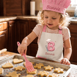 Personalised Baking Themed Whisk Initial Adjustable Apron Chef Hat Storage Bag Set with Name Christmas Holiday Party Gift for Boys Girls 7